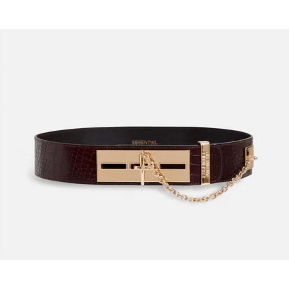Elegant Burgundy and Gold Chain Belt